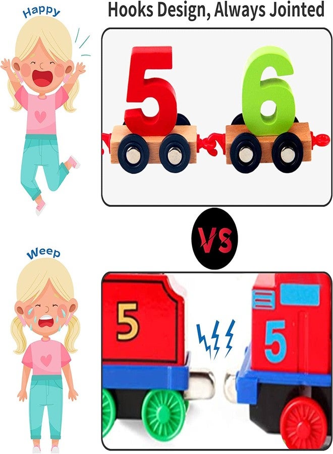 AUTHFORT Wooden Number Train Set Digital Cars Toys Learning Counting Numbers 0-9 STEM Preschool Gift for Toddlers Boys Girls - Image 4